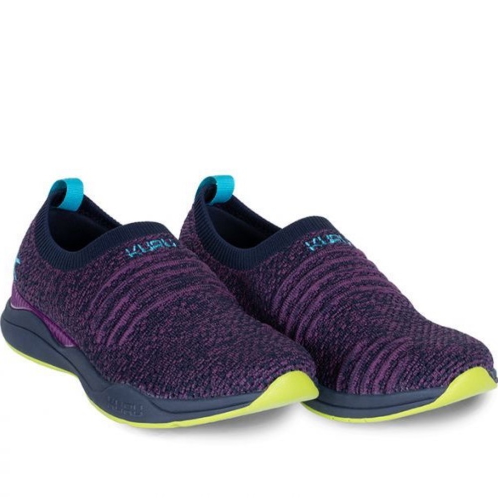 EUC KURU Stride Slip-On Purple and Black Women's Sock-Like Sneakers